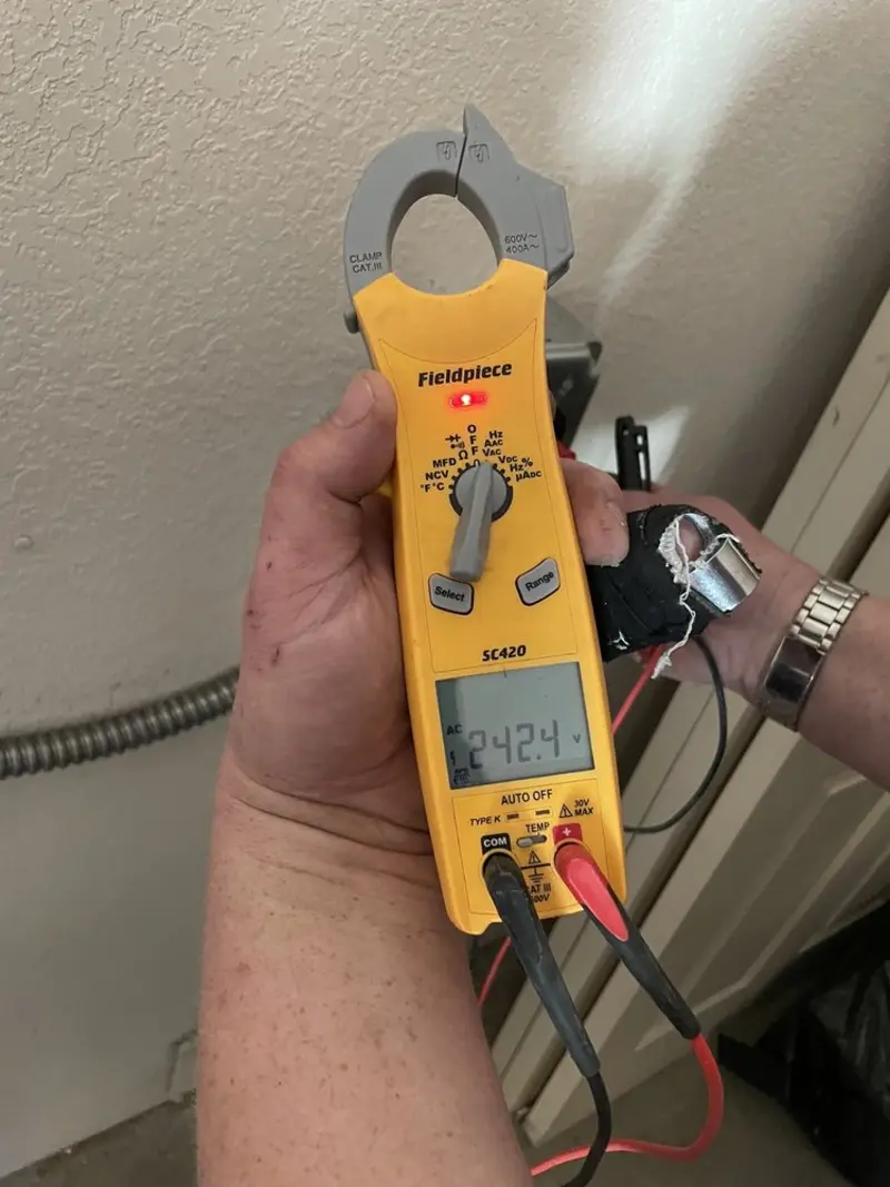 Voltage testing with clamp meter during Generator Installation in Cathedral City